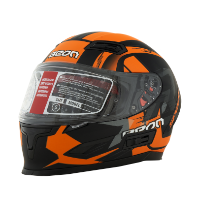 Шлем Beon B-503 matt black/orange фото в интернет-магазине FrontFlip.Ru