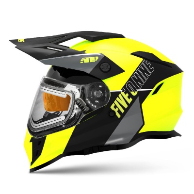 Снегоходный шлем с подогревом визора 509 Delta R3L Ignite Lime Green Gray фото в интернет-магазине FrontFlip.Ru