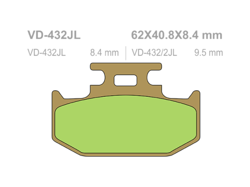 VESRAH Тормозные колодки  VD-432/2JL (227) фото в интернет-магазине FrontFlip.Ru