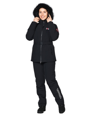 SNOW HEADQUARTER Горнолыжный костюм женский KB-0128 Черный фото в интернет-магазине FrontFlip.Ru