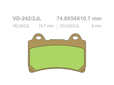 VESRAH Тормозные колодки  VD-242/2JL  (228) фото в интернет-магазине FrontFlip.Ru