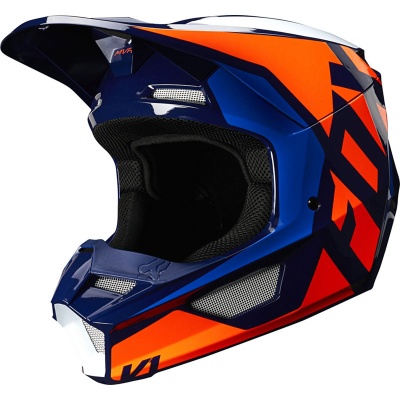 Мотошлем Fox V1 Prix Lovl SE Helmet Orange/Blue фото в интернет-магазине FrontFlip.Ru
