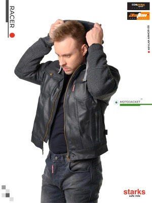 STARKS Мотокуртка RACER, муж., CORDURA DENIM, черный фото в интернет-магазине FrontFlip.Ru