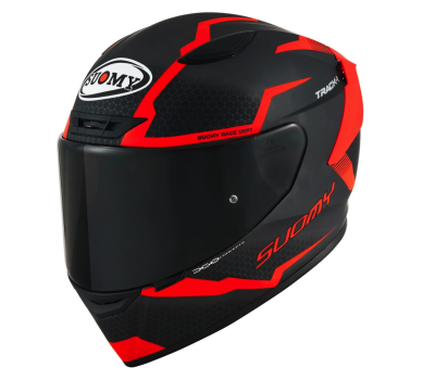 [SUOMY] Мотошлем TRACK-1 REACTION, цвет Черный Матовый/Красный фото в интернет-магазине FrontFlip.Ru