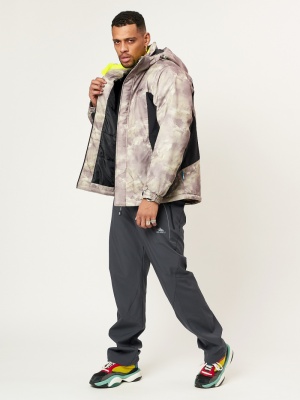 Спортивная куртка мужская зимняя бежевого цвета 78018B фото в интернет-магазине FrontFlip.Ru