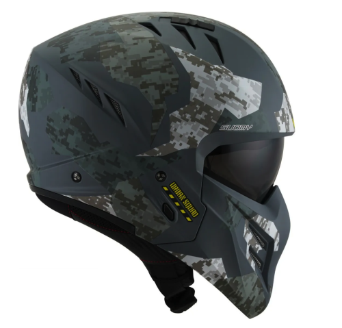 [SUOMY] Мотошлем ARMOR URBAN SQUAD CAMOUFLAGE, цвет Серый Матовый фото в интернет-магазине FrontFlip.Ru