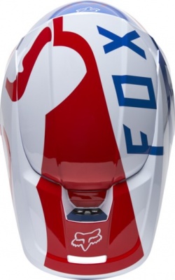 Мотошлем Fox V1 Skew Helmet White/Red/Blue фото в интернет-магазине FrontFlip.Ru