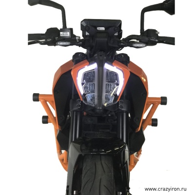 Клетка на мотоцикл KTM Duke 125, Duke 200, Duke 250, Duke 390 от `17-`20 CRAZY IRON серии PRO Оранжевый фото в интернет-магазине FrontFlip.Ru