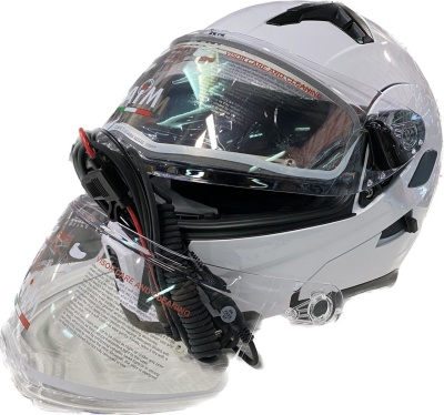 Снегоходный шлем с электроподогревом визора AiM JK906 White Glossy фото в интернет-магазине FrontFlip.Ru