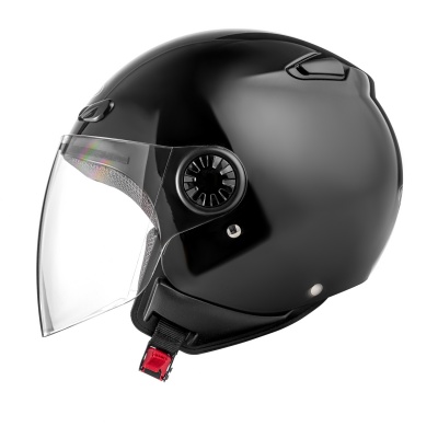 ZEUS Шлем открытый ZS-210B Термопластик, глянец, Черный фото в интернет-магазине FrontFlip.Ru