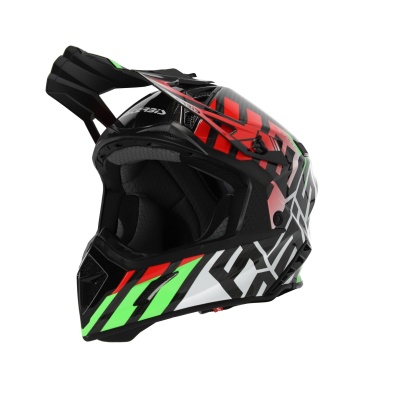 Шлем Acerbis STEEL CARBON 22-06 Green/Red фото в интернет-магазине FrontFlip.Ru