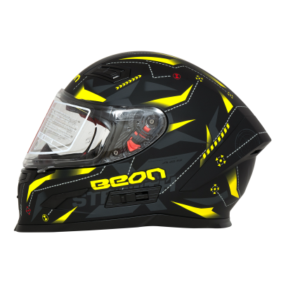 Шлем Beon B-503 matt black/yellow фото в интернет-магазине FrontFlip.Ru