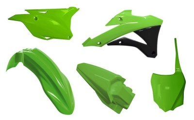 RTech Комплект пластика KX85-100 14-20 зелено-чёрный (moto parts) фото в интернет-магазине FrontFlip.Ru