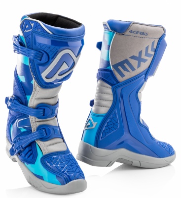 Мотоботы детские Acerbis X-TEAM JR Blue/Grey фото в интернет-магазине FrontFlip.Ru