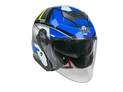 Шлем AiM JK526 Blue/Grey/Black фото в интернет-магазине FrontFlip.Ru