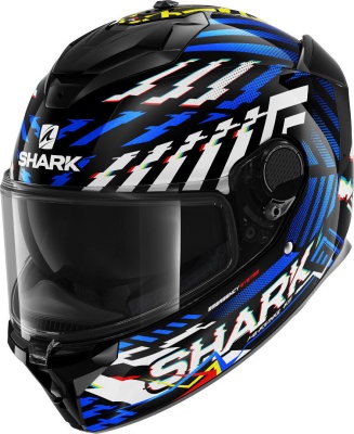 Шлем SHARK SPARTAN GT E-BRAKE BCL. MICR. MAT Black/Blue/Anthracite фото в интернет-магазине FrontFlip.Ru