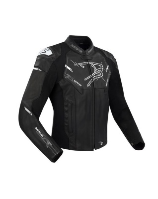 Куртка кожаная Bering SNAP Black/White фото в интернет-магазине FrontFlip.Ru