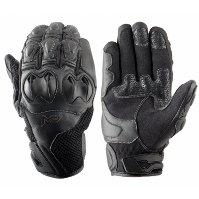 MOTEQ Перчатки кожаные Reactor Черный фото в интернет-магазине FrontFlip.Ru