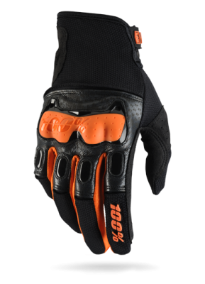 Мотоперчатки 100% Derestricted Glove Black/Orange фото в интернет-магазине FrontFlip.Ru