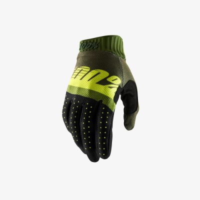 Мотоперчатки 100% Ridefit Glove Army Green/ Fluo Lime/Fatigue фото в интернет-магазине FrontFlip.Ru
