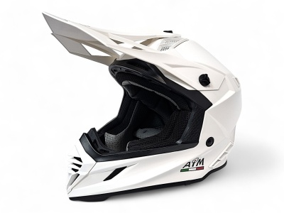Шлем AiM RH855 (Fiber Glass) White Glossy фото в интернет-магазине FrontFlip.Ru
