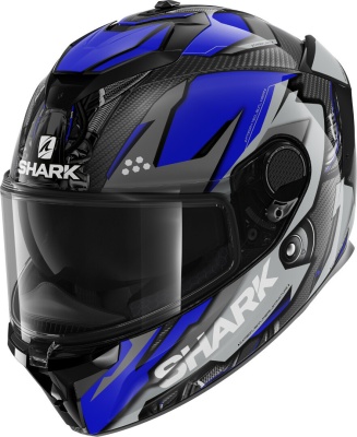 Шлем SHARK SPARTAN GT CARBON URIKAN Black/Blue фото в интернет-магазине FrontFlip.Ru
