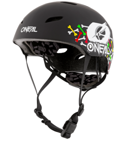 Шлем велосипедный открытый O'NEAL DIRT LID YOUTH Skulls, мат., детская черный фото в интернет-магазине FrontFlip.Ru