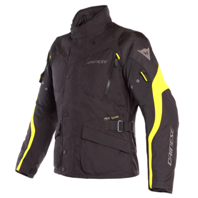 Куртка текстильная Dainese TEMPEST 2 D-DRY Black/Black/Fluo-Yellow фото в интернет-магазине FrontFlip.Ru