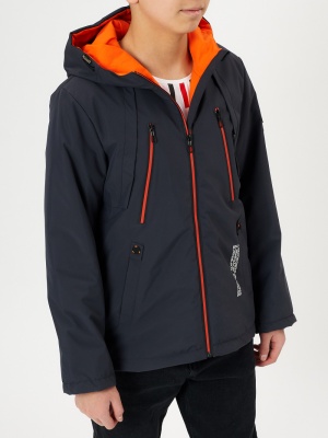 Куртка демисезонная для мальчика темно-серого цвета 1166TC фото в интернет-магазине FrontFlip.Ru