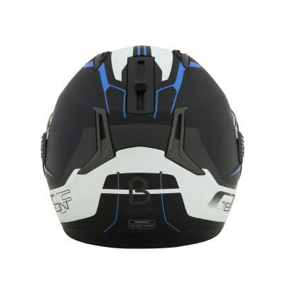 Шлем Beon B-700 matt black/white/blue фото в интернет-магазине FrontFlip.Ru