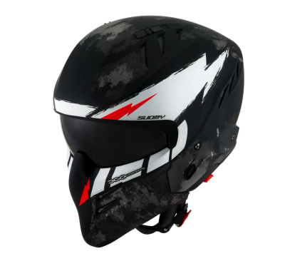[SUOMY] Мотошлем ARMOR HI VOLT, цвет Черный Матовый/Белый фото в интернет-магазине FrontFlip.Ru