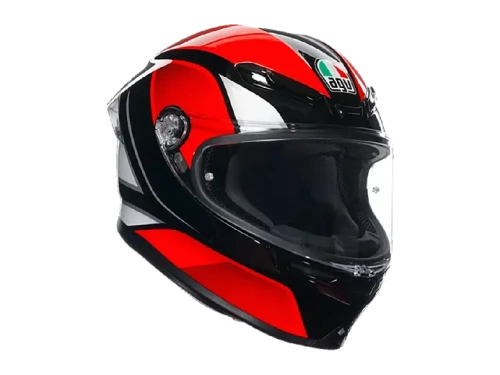 AGV Шлем K-6 E2206 HYPHEN BLACK/RED/WHITE фото в интернет-магазине FrontFlip.Ru