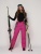 Полукомбинезон брюки горнолыжные женские малинового цвета 2221M фото в интернет-магазине FrontFlip.Ru