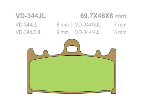 VESRAH Тормозные колодки  VD-344RJL  (214) фото в интернет-магазине FrontFlip.Ru