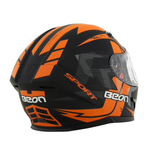 Шлем Beon B-503 matt black/orange фото в интернет-магазине FrontFlip.Ru