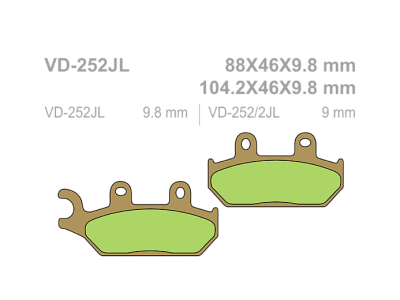 VESRAH Тормозные колодки  VD-252JL фото в интернет-магазине FrontFlip.Ru
