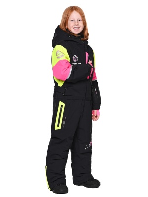 SNOW HEADQUARTER Снегоходный комбинезон для девочки T-9080 Лимонно-черный фото в интернет-магазине FrontFlip.Ru