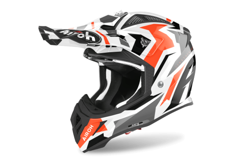 Мотошлем AIROH AVIATOR ACE SWOOP ORANGE GLOSS Кросс-Эндуро Композит фото в интернет-магазине FrontFlip.Ru