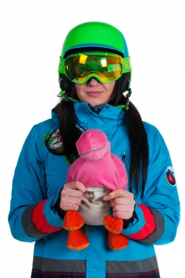 Женская горнолыжная куртка Azimuth синяя фото в интернет-магазине FrontFlip.Ru