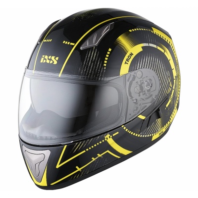 IXS Шлем интеграл HX 1000 Tron черно-желтый фото в интернет-магазине FrontFlip.Ru