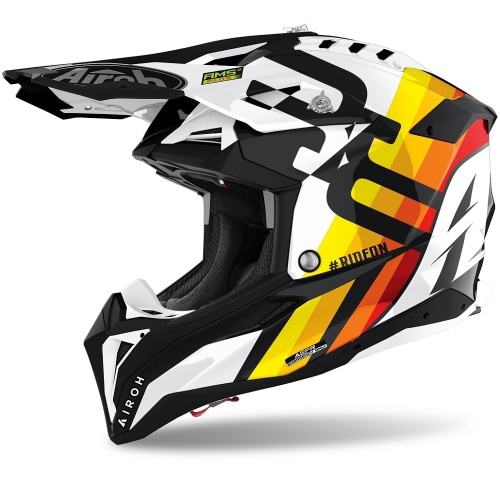 AIROH шлем кросс AVIATOR 3 RAINBOW WHITE GLOSS фото в интернет-магазине FrontFlip.Ru