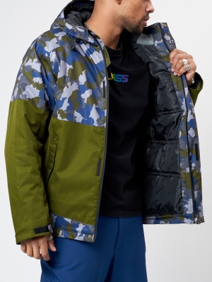 Спортивная куртка мужская зимняя цвета хаки 78015Kh фото в интернет-магазине FrontFlip.Ru