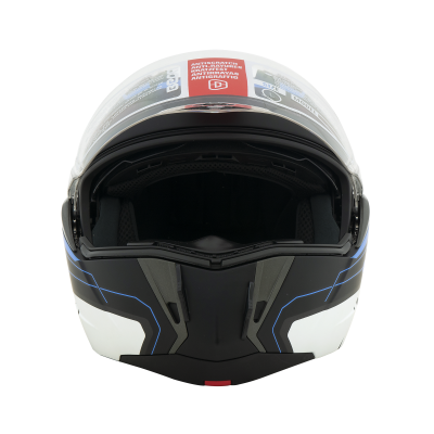 Шлем Beon B-700 matt black/white/blue фото в интернет-магазине FrontFlip.Ru