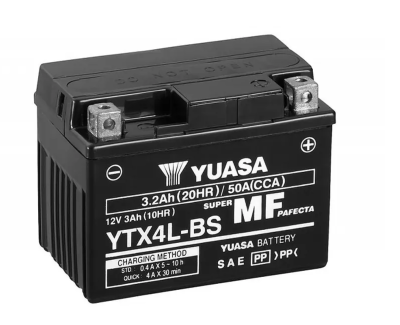 YUASA   Аккумулятор  YTX4L-BS с электролитом фото в интернет-магазине FrontFlip.Ru