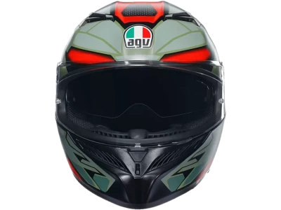 AGV Шлем K-3 E2206 DECEPT MATT BLACK/GREEN/RED фото в интернет-магазине FrontFlip.Ru