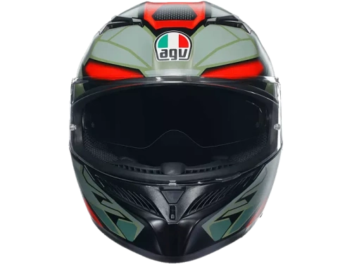 AGV Шлем K-3 E2206 DECEPT MATT BLACK/GREEN/RED фото в интернет-магазине FrontFlip.Ru