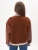 Кожаный бомбер оверсайз женский коричневого цвета 3613K фото в интернет-магазине FrontFlip.Ru