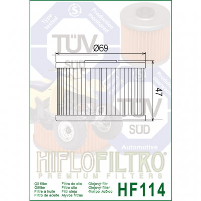 HIFLOFILTRO Масляные фильтры (HF114) фото в интернет-магазине FrontFlip.Ru