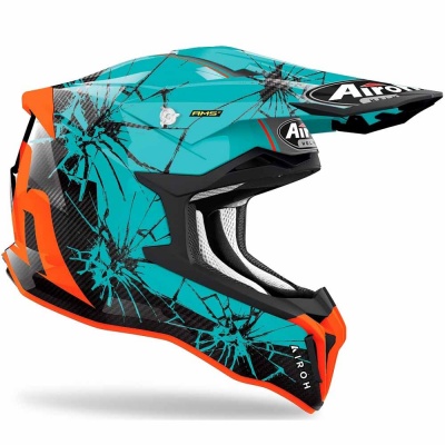 AIROH шлем кросс STRYCKER CRACK GLOSS фото в интернет-магазине FrontFlip.Ru