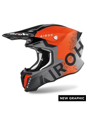 AIROH шлем кросс TWIST 2.0 BIT ORANGE MATT фото в интернет-магазине FrontFlip.Ru